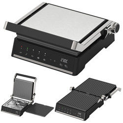Сменяемая тарелка BBQ Panini Press Grill Griddle Бездымный внутренний гриль светодиодный сенсорный экран Цифровой контактный гриль