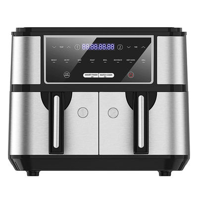 9L двойной корзины воздушный фрайер со стеклянным окном 2600W умный цифровой двойной зоны воздушный фрайер