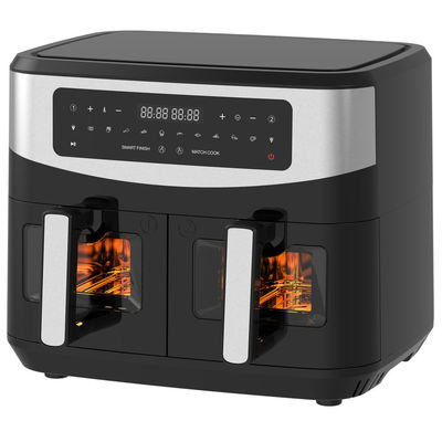 9L двойной корзины воздушный фрайер со стеклянным окном 2600W умный цифровой двойной зоны воздушный фрайер