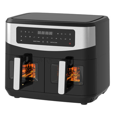 2400W 9L двойной воздушный фрайер с прозрачным окном 12 готовый предварительный настрой
