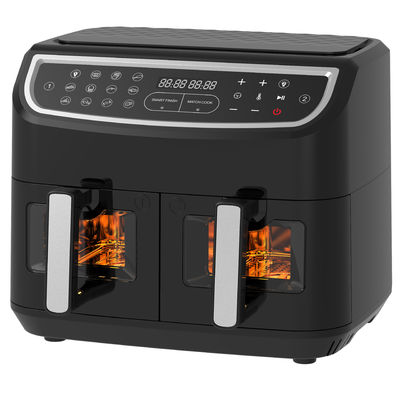 2400W 9L двойной воздушный фрайер с прозрачным окном 12 готовый предварительный настрой