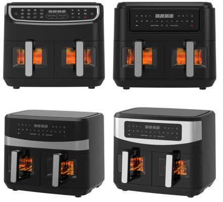 2400W 9L двойной воздушный фрайер с прозрачным окном 12 готовый предварительный настрой