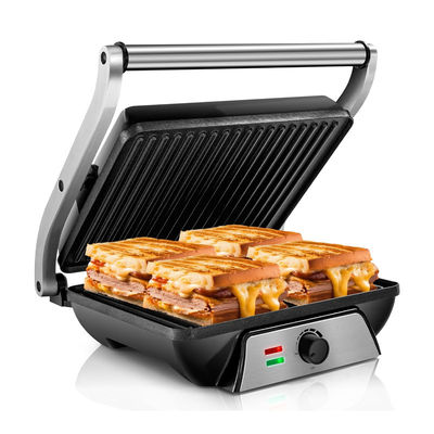 4 Слайса Внутренний BBQ Panini Электрический прессовый гриль с регулировкой температуры и времени