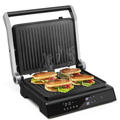 4 Слайса Внутренний BBQ Panini Электрический прессовый гриль с регулировкой температуры и времени
