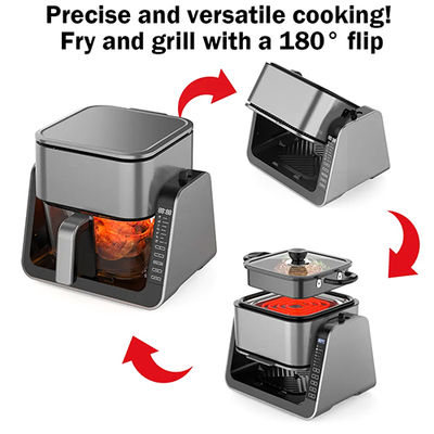 Аэрофритюрница Anbolife 4L с цифровым управлением и гриль-сковородой 1,3 л, 1500 Вт