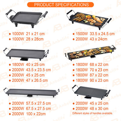 Anbolife 1800W электрический теппаняки гриль с не прилипающей поверхностью