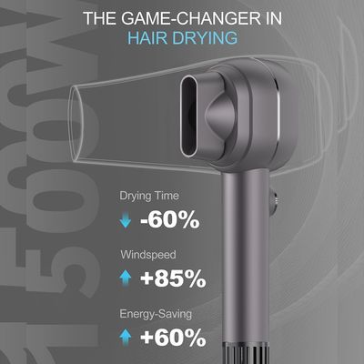 1500 Вт высокоскоростной сушилки для волос с высокой концентрацией отрицательных ионов и постоянной температурой для быстрого ухода за волосами