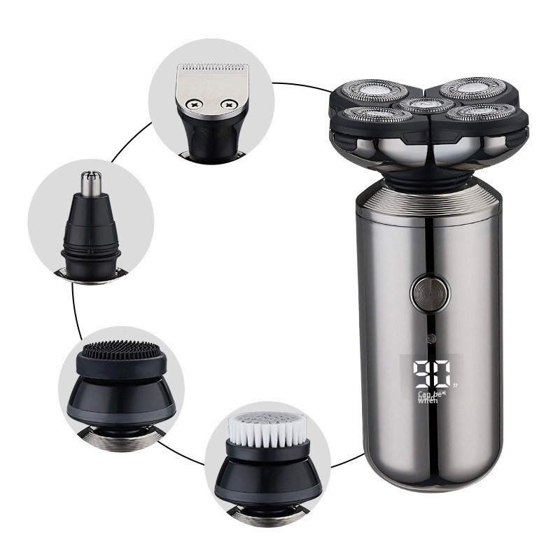 Электробритва ANBOLIFE Smart Five-Blade с цифровым дисплеем, перезаряжаемая, с питанием от USB и бесплатными запасными частями для мужчин